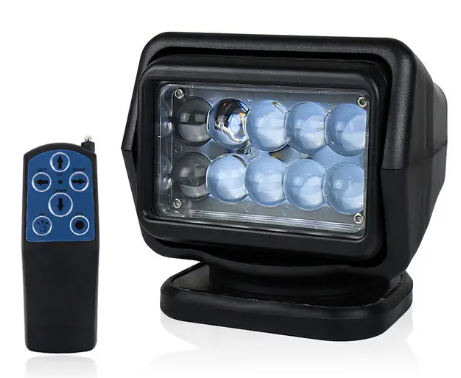 Søgelampe led 50w, trådløst fjernbetjent sort